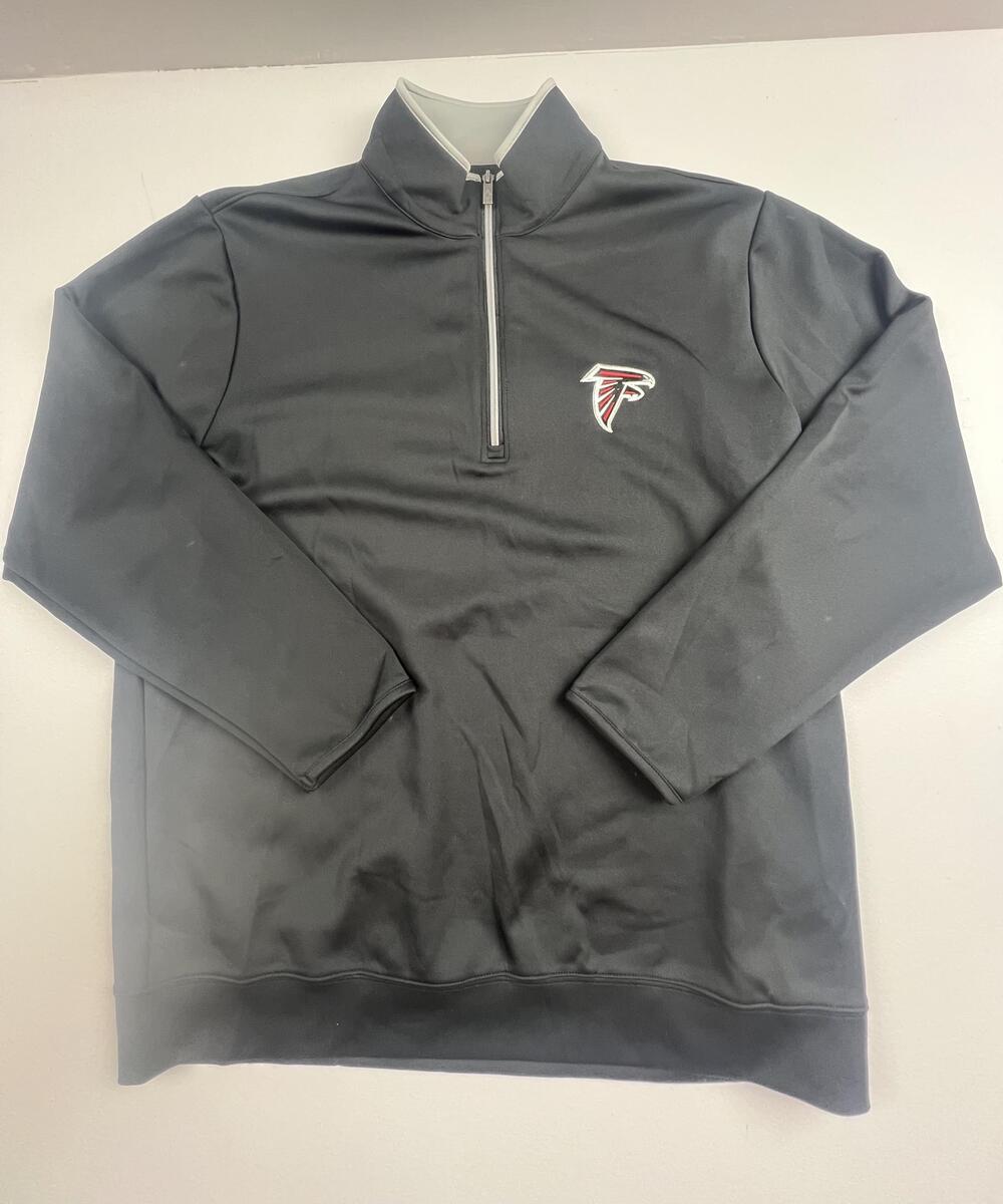 Atlanta Falcons Sweatshirt Mens XL Gray NFL Football Antigua Quarter Zip